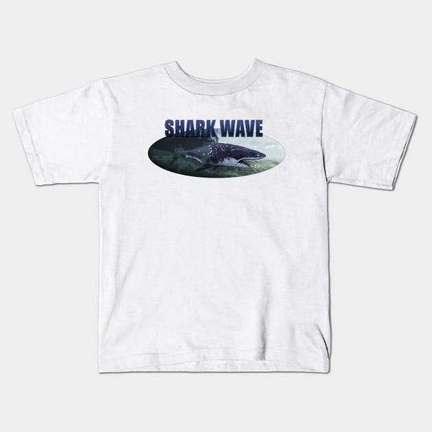 SHARK WAVE Kids T-Shirt by MikaelJenei